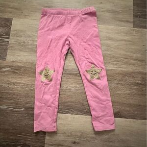 Gymboree Pink Leggings with Gold Star Knees